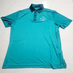 Grunk Dolfer Polo Shirt Mens Medium Golf Dad Short Sleeve Teal Green CBG NWOT